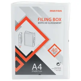 Bo&icirc;te valisette personnalisable - polypropyl&egrave;ne A4 - Dos 10 cm -  translucide  - ACCESS 