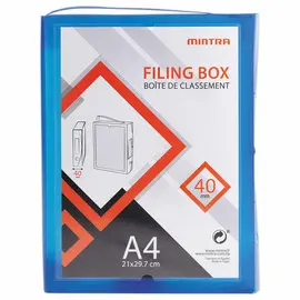 Bo&icirc;te valisette personnalisable - polypropyl&egrave;ne A4 - Dos 4 cm -  bleu  - ACCESS 