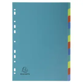 Jeu d'intercalaires Forever PP recycl&eacute; pour format A4 - 12 touches - EXACOMPTA 