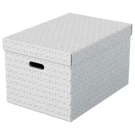 3 Bo&icirc;tes de rangement Home taille L - Blanc - ESSELTE 