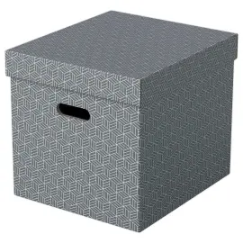 3 Bo&icirc;tes de rangement Home - Taille Cube - Gris - ESSELTE 