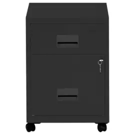 Caisson mobile en m&eacute;tal 2 tiroirs anthracite 