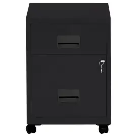 Caisson mobile en m&eacute;tal 2 tiroirs anthracite mont&eacute; 