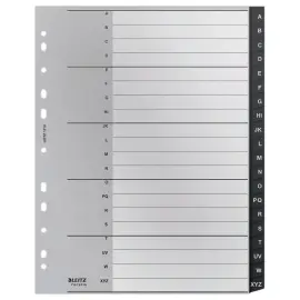 Jeu d'intercalaires A4 extra larges en PP recycl&eacute; - 20 onglets alphab&eacute;tiques - LEITZ 