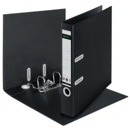 Classeurs &agrave; levier 180&deg; recycl&eacute; A4 - Dos 5 cm - Noir - LEITZ 