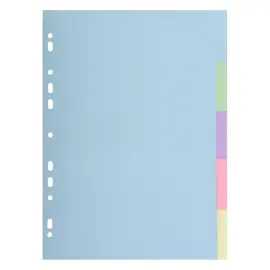 Jeu d'intercalaires carte recycl&eacute;e 3/10e format A4 -5 positions - EXACOMPTA 
