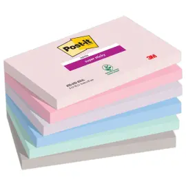 6 Blocs notes Super Sticky Collection Soulful - 76 x 127 mm - 90 feuilles- Post-It 