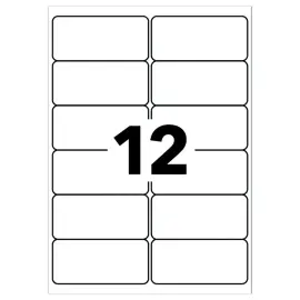 100 planches de 12 &eacute;tiquettes laser AVERY 99,1x42,3mm soit 1200 &eacute;tiq/bo&icirc;te 