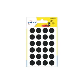 Sachet de 168 pastilles couleur noire autocollantes diam 15 mm 
