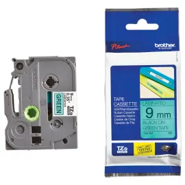 Ruban pour titreuse BROTHER TZE 721 9mm vert impression noir 