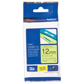 Ruban pour titreuse BROTHER TZE C31 12mm fluo jaune impression noir 