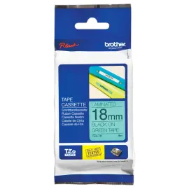 Ruban pour titreuse BROTHER TZE 741 18mm vert impression noir 