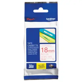 Ruban pour titreuse BROTHER TZE 242 18mm blanc impression rouge 