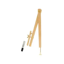 Compas pour tableau blanc 40 cm bois ventouse avec porte marqueur - WONDAY 