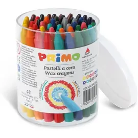 Crayon &agrave; la cire PRIMO - coloris assortis - assortiment de 12 couleurs - lot de 48 