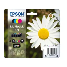 4 CARTOUCHES EPSON 18 N.C.J.M MULTIPACK P&acirc;querette 