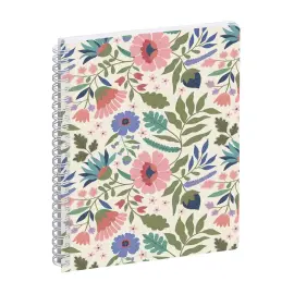Agenda semainier Exacompta  Mini Labo - 15x21cm - Fleurs fond blanc 