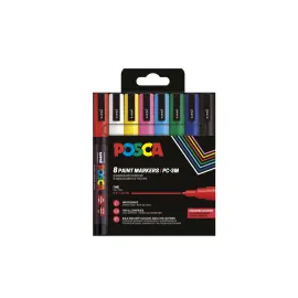 Marqueur peinture POSCA pointe fine - coloris assortis - lot de 8 