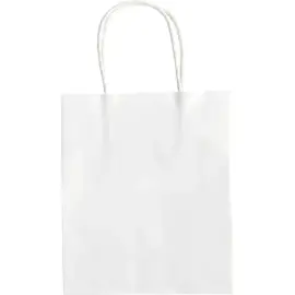 Sac en papier kraft 110 g Folia - 18 x21 x8 cm - blanc - lot de 20 