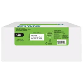 12 Rouleaux de 500 &eacute;tiquettes blanches 25x54mm pour DYMO Label Writer 