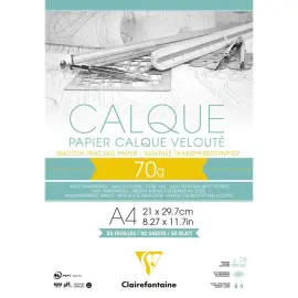 Bloc de 50 feuilles calques A4 - CLAIREFONTAINE - 70g 