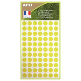 462 pastilles de signalisation rondes,&Oslash; 8 mm, jaune, 100% recycl&eacute; 