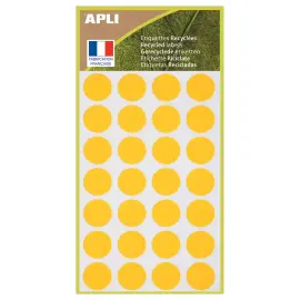 168 pastilles de signalisation rondes,&Oslash; 15 mm, jaune, 100% recycl&eacute; 