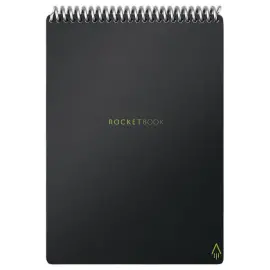Bloc-notes connect&eacute; et r&eacute;utilisable &agrave; l'infini Rocketbook Flip Executive - A5&nbsp;- Noir - 36 pages - ROCKETBOOK 