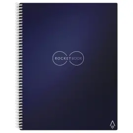 Cahier connect&eacute; et r&eacute;utilisable &agrave; l'infini Rocketbook Core Letter - A4 - Bleu fonc&eacute; - 32 pages - ROCKETBOOK 