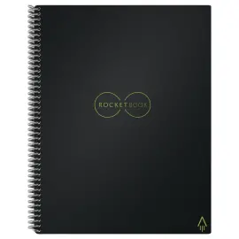Cahier connect&eacute; et r&eacute;utilisable &agrave; l'infini Rocketbook Core Letter - A4 - Noir - 32 pages - ROCKETBOOK 
