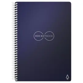 Cahier connect&eacute; et r&eacute;utilisable &agrave; l'infini Rocketbook Core Executive - A5 - Bleu fonc&eacute; - 36 pages - ROCKETBOOK 
