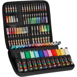 Marqueur peinture &agrave; base d'eau POSCA - inodore - pointes et coloris assortis - lot de 60 