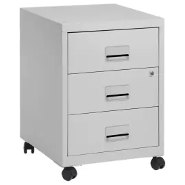 Caisson mobile en m&eacute;tal 3 tiroirs aluminium mont&eacute; 