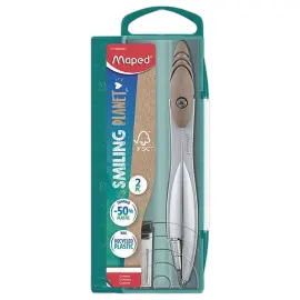 Coffret SMILING PLANET compas  + mines 2 mm - Bois FSC&reg; - Maped 