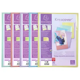 Prot&egrave;ge-documents personnalisables Kreacover Pastel - 50 poches - EXACOMPTA 