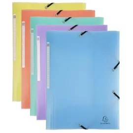 Chemise 3 rabats &agrave; &eacute;lastiques -  A4 Chromaline Pastel - EXACOMPTA 