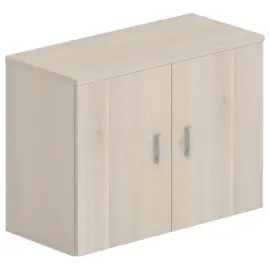Armoire basse m&eacute;lamine 2 portes 73x100x42cm acacia clair 