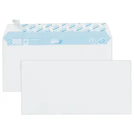 50 enveloppes blanches DL 110x220 80 g  bande silicon&eacute;e 