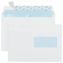 50 enveloppes blanches C5 - 80g -  fen&ecirc;tre 45x100 - bande silicon&eacute;e - GPV 