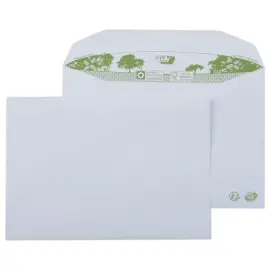 500 enveloppes MSPA extra blnches 162x229 mm 100% recycl 80g bande gomm&eacute;e 