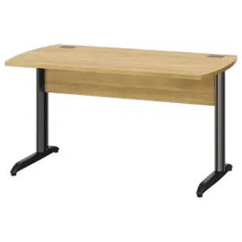 Bureau BREST 140 cm ch&ecirc;ne du bocage anthracite pieds en m&eacute;tal mont&eacute; 