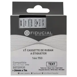 Ruban K7 pour titreuse DYMO S0720930 24mm blanc impression noire 
