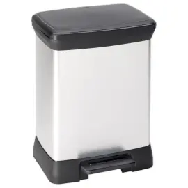 Poubelle Decobin rectangulaire 30l d&eacute;cor m&eacute;tal 