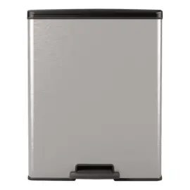 Poubelle Decobin rectangulaire 65l d&eacute;cor m&eacute;tal 