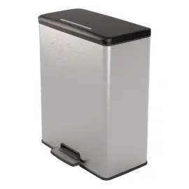 Poubelle Decobin rectangulaire duo 26l+26l d&eacute;cor m&eacute;tal 