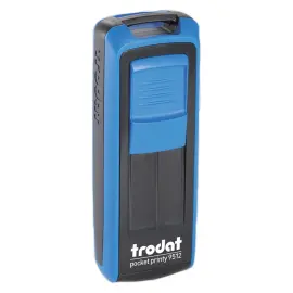 Timbre mobile perso.Printy 9512-Bo&icirc;tier bleu-E.bleu-47X18mm-5 lign.m 