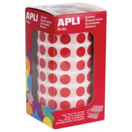 Rouleau de 5192 pastilles gommettes rondes - &Oslash; 10,5 mm - Rouge - Apli 