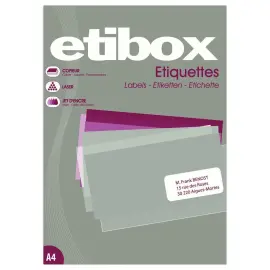 100 &Eacute;tiquettes MU ETIBOX coins carr&eacute;s 52,5x29,7 mm 4000 &eacute;tiq/bo&icirc;te 