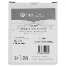 Ruban comp BROTHER TZE 251 24mm blanc impression noire 