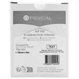 Ruban comp BROTHER TZE 241 18mm blanc impression noire 